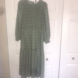 Other Stories Smocked Abstract Print Maxi Dress